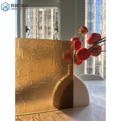 4 мм коричневый Мору флейтированный рисунок 10 мм прозрачное стекло панель перегородки горячего плавления затвердевшее стекло