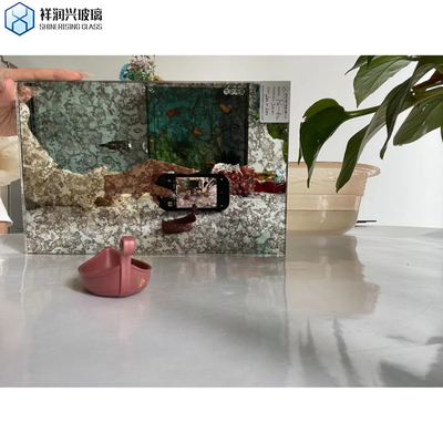 Серебряная отделка Retro Modern Custom Beveled Antique Mirror Tiles для классического настенного искусства