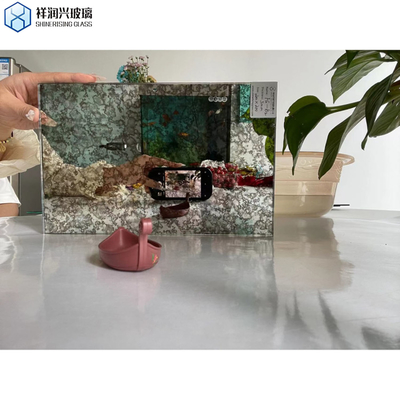 Серебряная отделка Retro Modern Custom Beveled Antique Mirror Tiles для классического настенного искусства