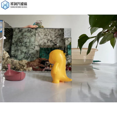 Стеклянный каркас Материал Винтажное искусство Окрашенные линзы Античное зеркало с плоским полированным краем