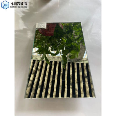 Стеклянный каркас Материал Винтажное искусство Окрашенные линзы Античное зеркало с плоским полированным краем